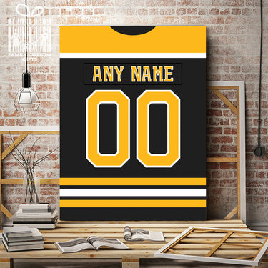 Boston Jersey Custom Canvas Print Wall Art for Boy Girl Men Women Hockey Personalized Canvas Art